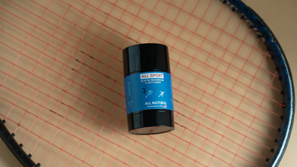 all sport blister prevention, blister repair, anti-chafe stick, anti-chafe cream, how to stop blisters and rubbing, all natural ingredients anti chafe, all sports, endurance sports, intense sports anti chafing