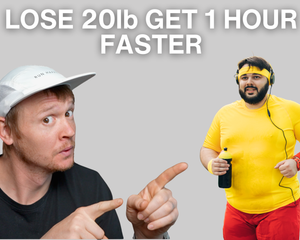 An example of a heavy guy running, showing that he can lose weight and get faster. 