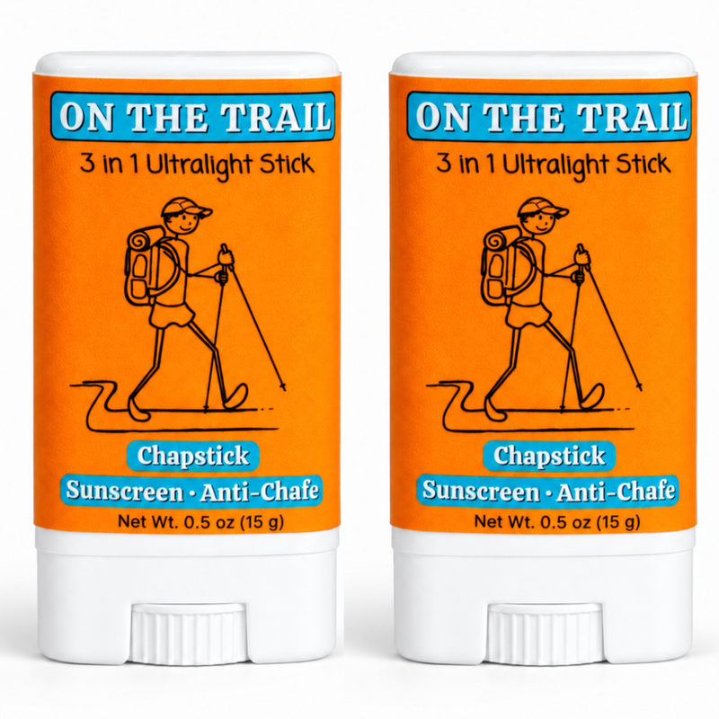 On The Trail 3 in 1 Stick · Chapstick · Sun Block · Anti Chafe
