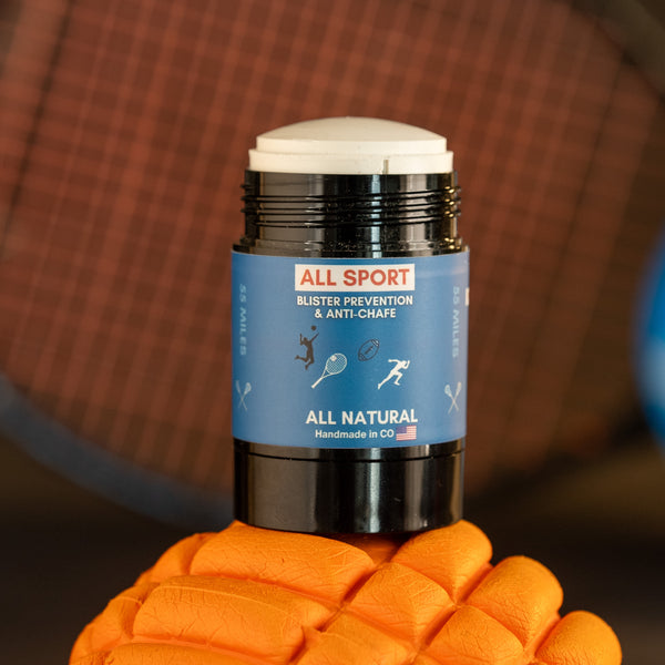 all sport blister prevention, blister repair, anti-chafe stick, anti-chafe cream, how to stop blisters and rubbing, all natural ingredients anti chafe, all sports, endurance sports, intense sports anti chafing