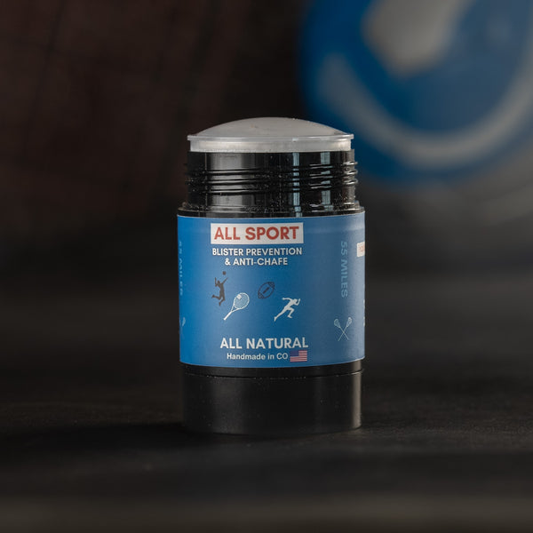 all sport blister prevention, blister repair, anti-chafe stick, anti-chafe cream, how to stop blisters and rubbing, all natural ingredients anti chafe, all sports, endurance sports, intense sports anti chafing